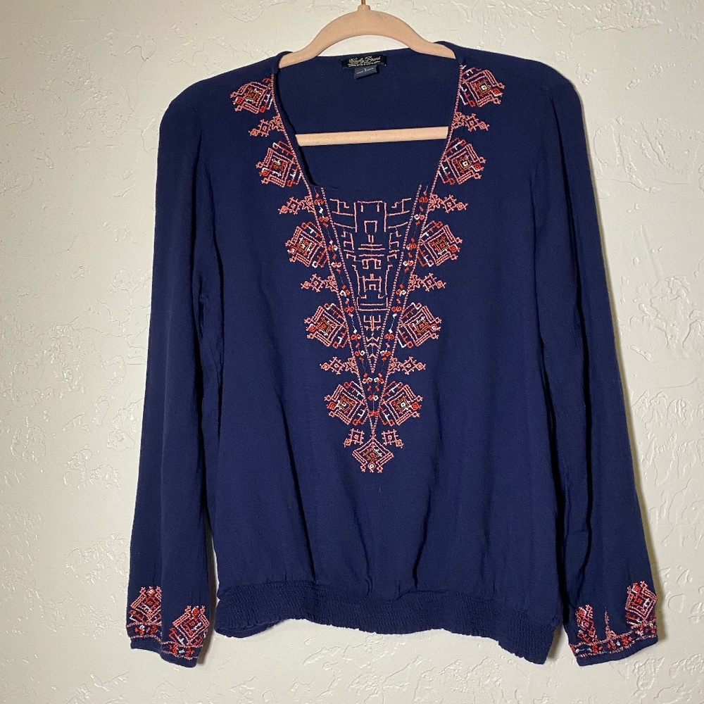 Lucky Brand Live In Love blouse, size large.